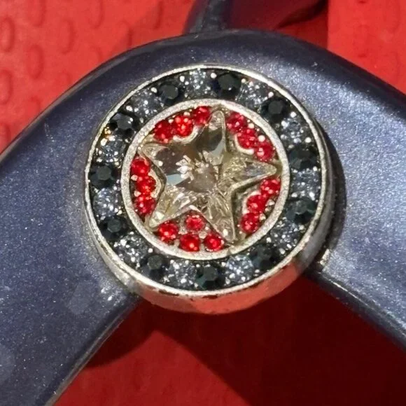 Brighton Wedge Medallion Red White Blue Flip Flop Thong Sandal Size 10 - Picture 6 of 10